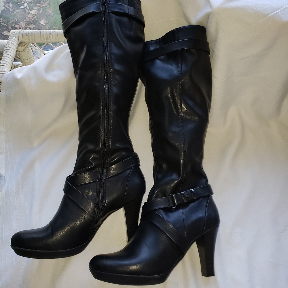 Worthington Black Phanton Leather Boots - Picture 2 of 8